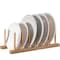 Basicwise Set of 2 Bamboo Wooden Dish Drainer Rack, Plate Rack, And Drying Drainer, 6 Grid QI004355F.2 - alternate 1